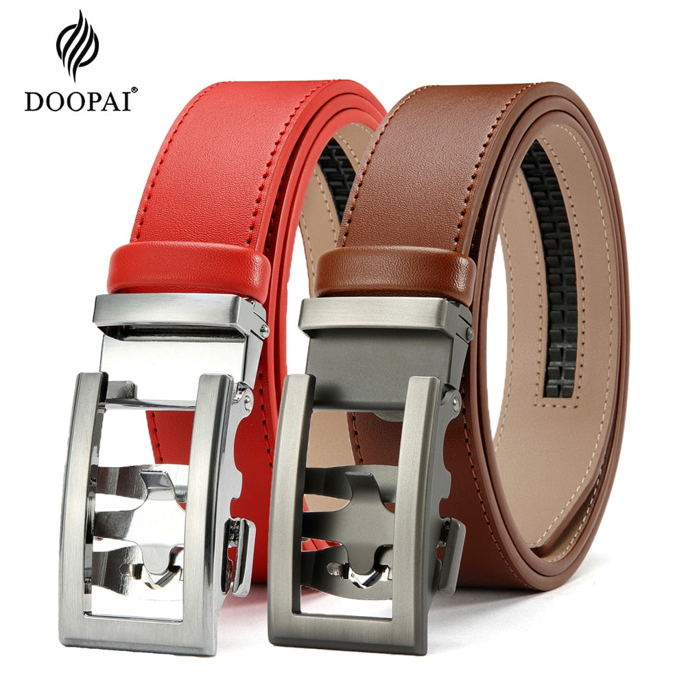 DOOPAI Belt Men, Ratchet Belt Dress Adjustable 1 3/8" Genuine